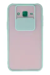 Newface Samsung Galaxy J7 Kılıf Palm Buzlu Kamera Sürgülü Silikon - Turkuaz