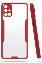 Newface Samsung Galaxy M31s Kılıf Platin Silikon - Kırmızı