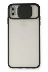 Newface Apple İphone Xs Max Kılıf Palm Buzlu Kamera Sürgülü Silikon - Siyah