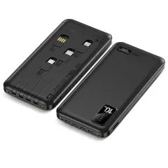 Powerway Tx109 10.000mah Kablolu Dijital Göstergeli Fenerli Powerbank Dahili Telefon Stand (micro - Type C - Lightning)