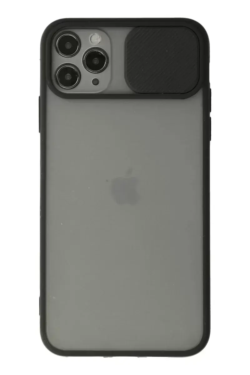 Newface İphone 11 Pro Kılıf Palm Buzlu Kamera Sürgülü Silikon - Siyah
