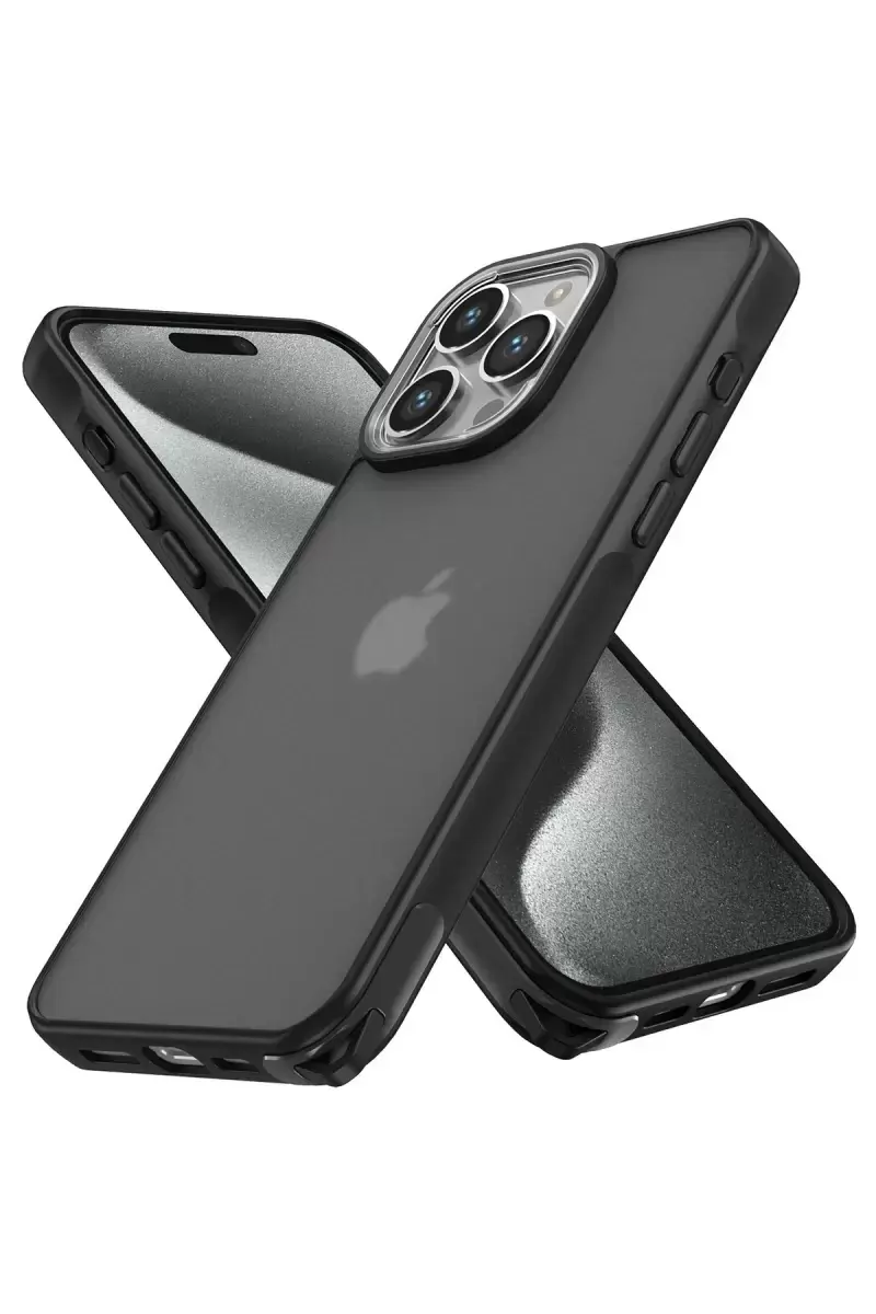 Newface Apple İphone 15 Pro Max Kılıf Elegant Kapak - Siyah