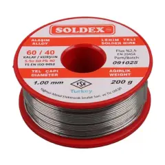 Soldex 1.00mm Kalın 200 Gram Kalın Lehim Teli Sn60 Pb40