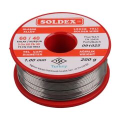 Soldex 1.00mm Kalın 200 Gram Kalın Lehim Teli Sn60 Pb40