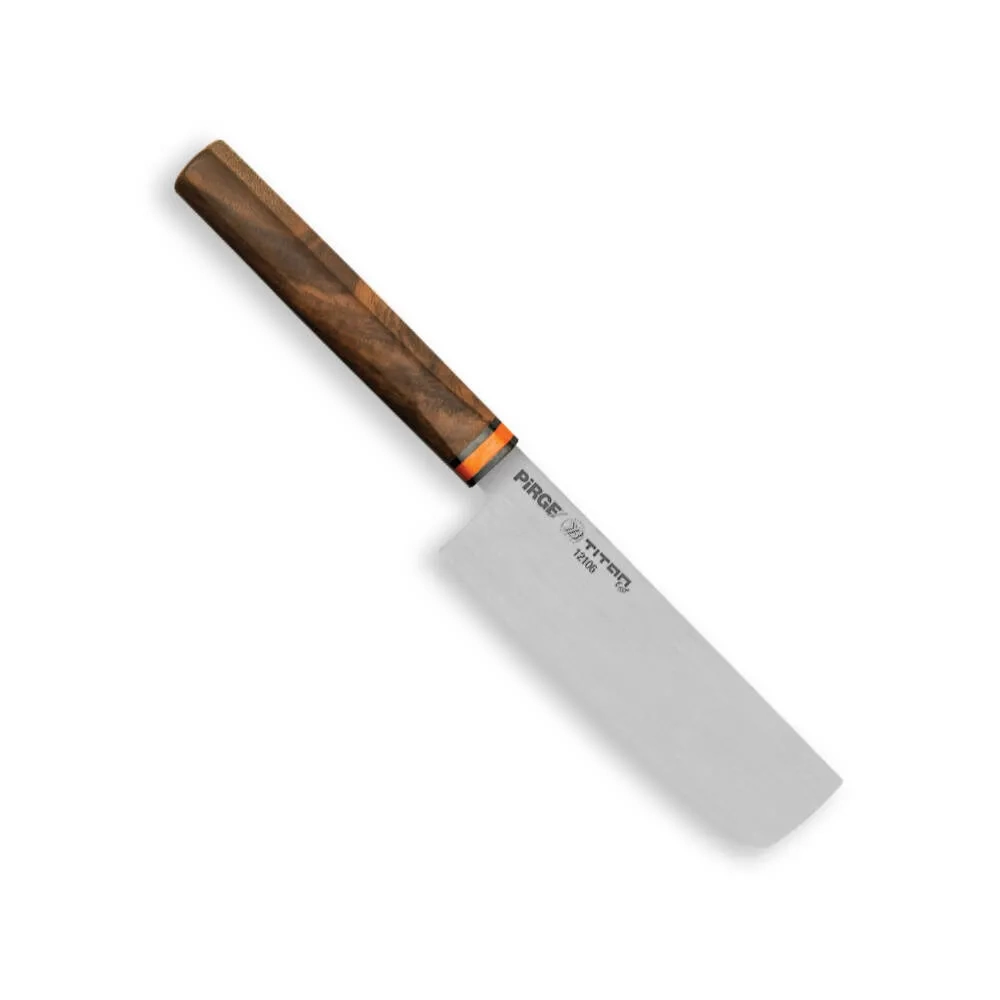 12106 Titan East Dilimleme Nakiri Şef Bıçağı 16 Cm - Ceviz Sap