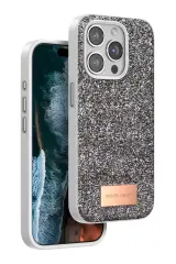 Onegif Apple İphone 15 Pro Bright Simli Kapak - Gümüş