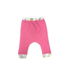 AyBaby AY867 Safari Baskılı Manşetli Bebek Tek Alt 2 Li (0-3 Ay) - Pembe