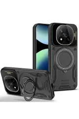 Newface Xiaomi Redmi Note 14 Pro 5g Kılıf Joy Lens Standlı Kapak - Siyah