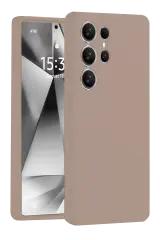 Newface Samsung Galaxy S25 Ultra Kılıf Nano İçi Kadife Silikon - Pudra
