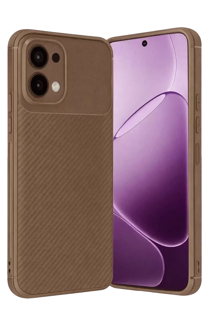 Newface Oppo A6 Pro 4g Auto Focus Karbon Kapak - Kahverengi