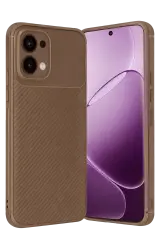 Newface Oppo A6 Pro 4g Auto Focus Karbon Kapak - Kahverengi