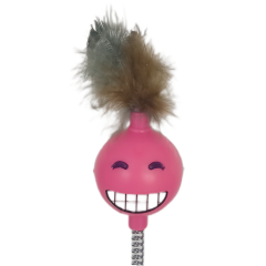 Markapet Yaylı Vantuzlu Hacıyatmaz Kedi Oyuncağı 30 cm Pembe