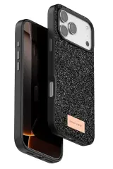 Onegif Apple İphone 17 Pro Max Bright Simli Kapak - Siyah