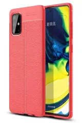 Newface Samsung Galaxy A71 Kılıf Auto Focus Kapak - Kırmızı
