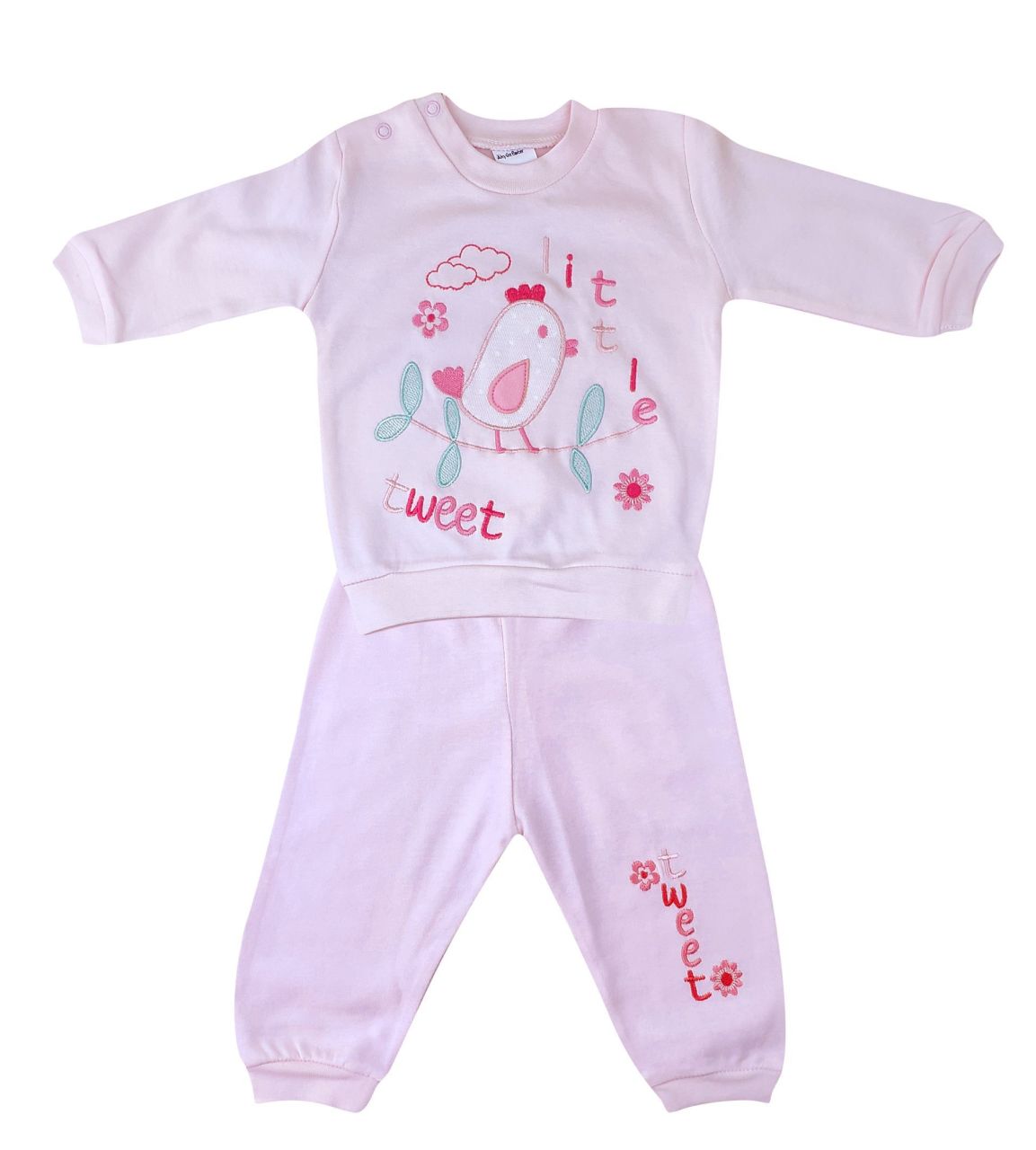 AyBaby AY485 Kuş Baskılı 2Li Bebek Takımı 0-3 Ay - Pembe