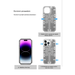 İphone 14 Pro Kılıf Mekanik Bumper Kapak - Gümüş