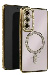 Newface Samsung Galaxy S25 Fe Joke Simli Magneticsafe Kılıf - Gold