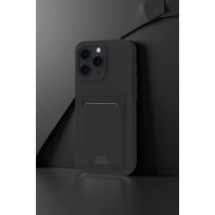 İphone 16 Plus Kılıf Kelvin Kartvizitli Silikon - Siyah