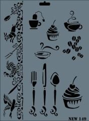 Rich New Seri N-149 Stencil 35x25 cm