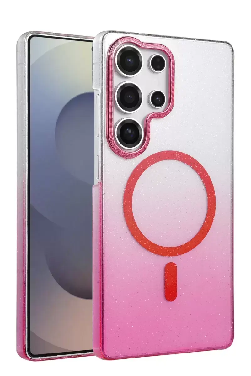 Newface Samsung Galaxy S24 Ultra Glossy Magsafe Kapak - Pembe