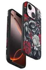 Onegif Apple İphone 15 Flower Series Magsafe Kapak - Siyah