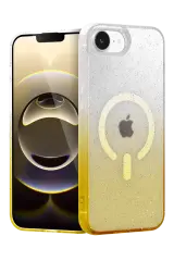 Newface Apple İphone 16e Pummel Shiny Magsafe Kapak - Gold