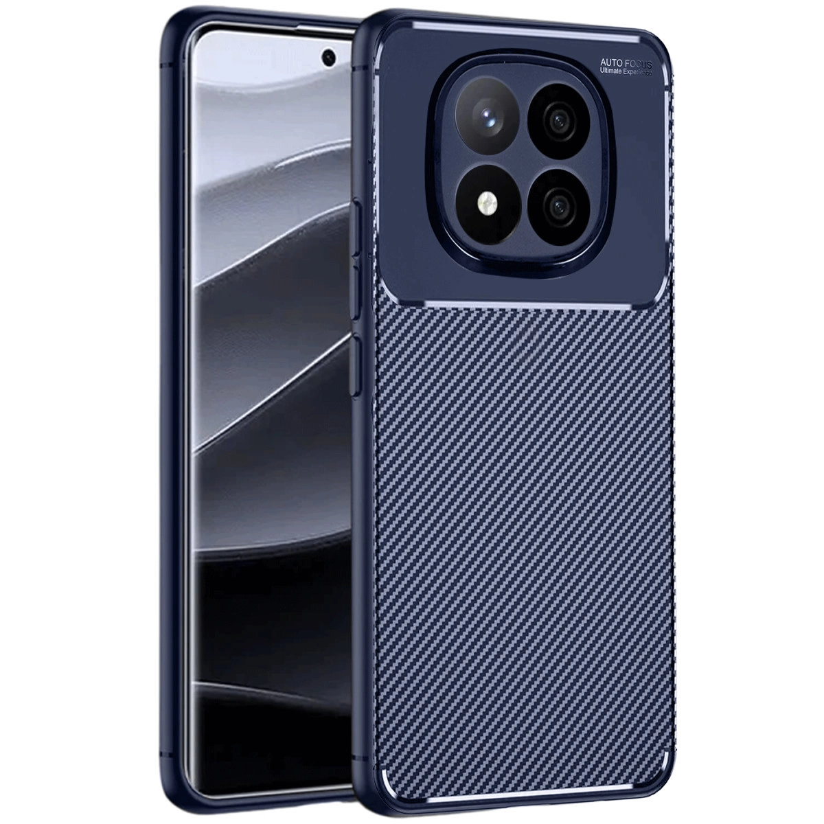 Xiaomi Redmi Note 14 Pro 5g Kılıf Auto Focus Karbon Kapak - Lacivert