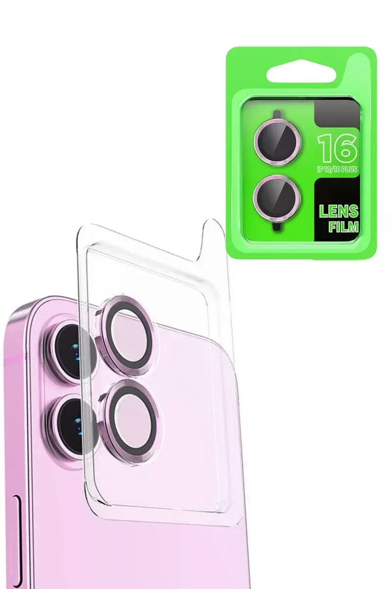 Newface İphone 16 Raze Metal Kamera Lens - Pembe