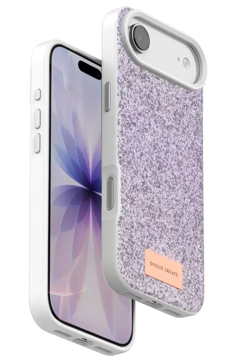 Onegif Apple İphone 17 Air Bright Simli Kapak - Lila