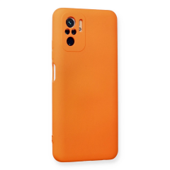 Xiaomi Redmi Note 10 Kılıf Nano İçi Kadife Silikon - Turuncu