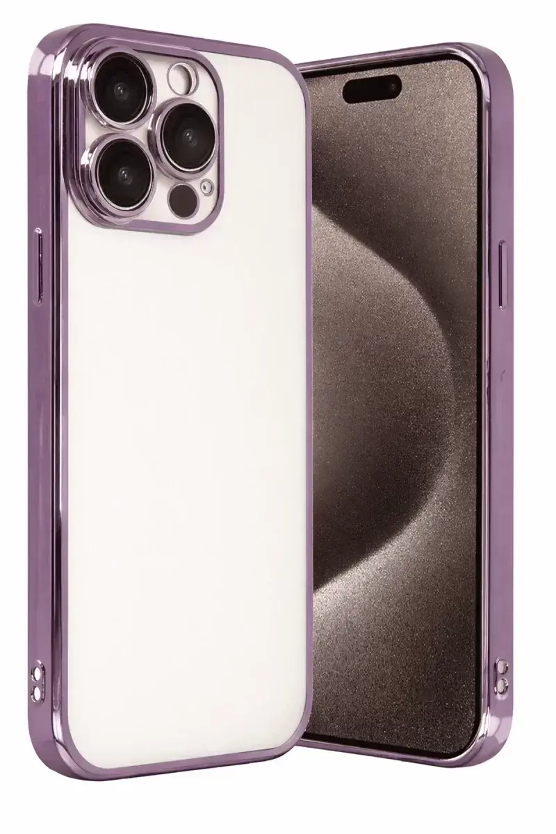 Newface Apple İphone 15 Pro Max Razer Lensli Silikon - Mor