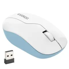 Everest Smw-973 Usb Beyaz-mavi 2.4ghz 1200dpı Kablosuz Optik Mouse 5 Metre Menzilli