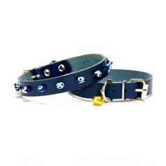 Nazar Boncuklu Kedi Ve Küçük Irk Köpek Tasması 1,0x19 cm Mavi Small