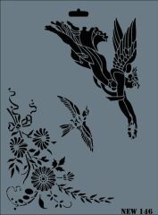 Rich New Seri N-146 Stencil 35x25 cm