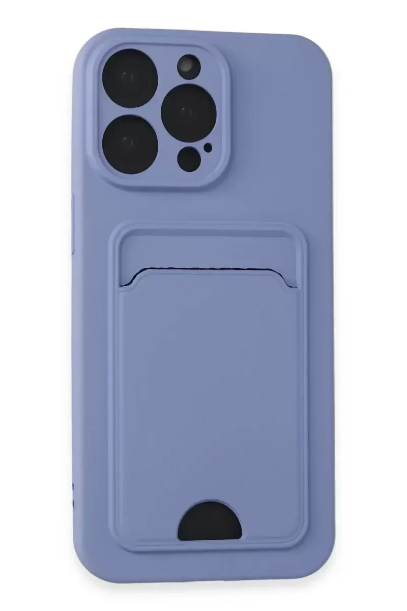 Newface İphone 14 Pro Max Kılıf Kelvin Kartvizitli Silikon - Lila