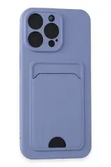 Newface İphone 14 Pro Max Kılıf Kelvin Kartvizitli Silikon - Lila