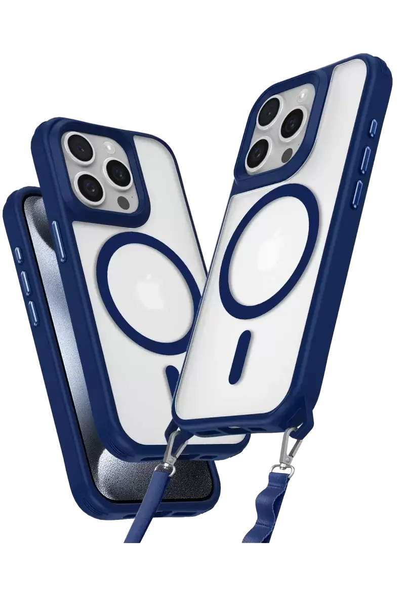 Newface İphone 15 Pro Max Kılıf Enka Magsafe Silikon Kılıf - Lacivert