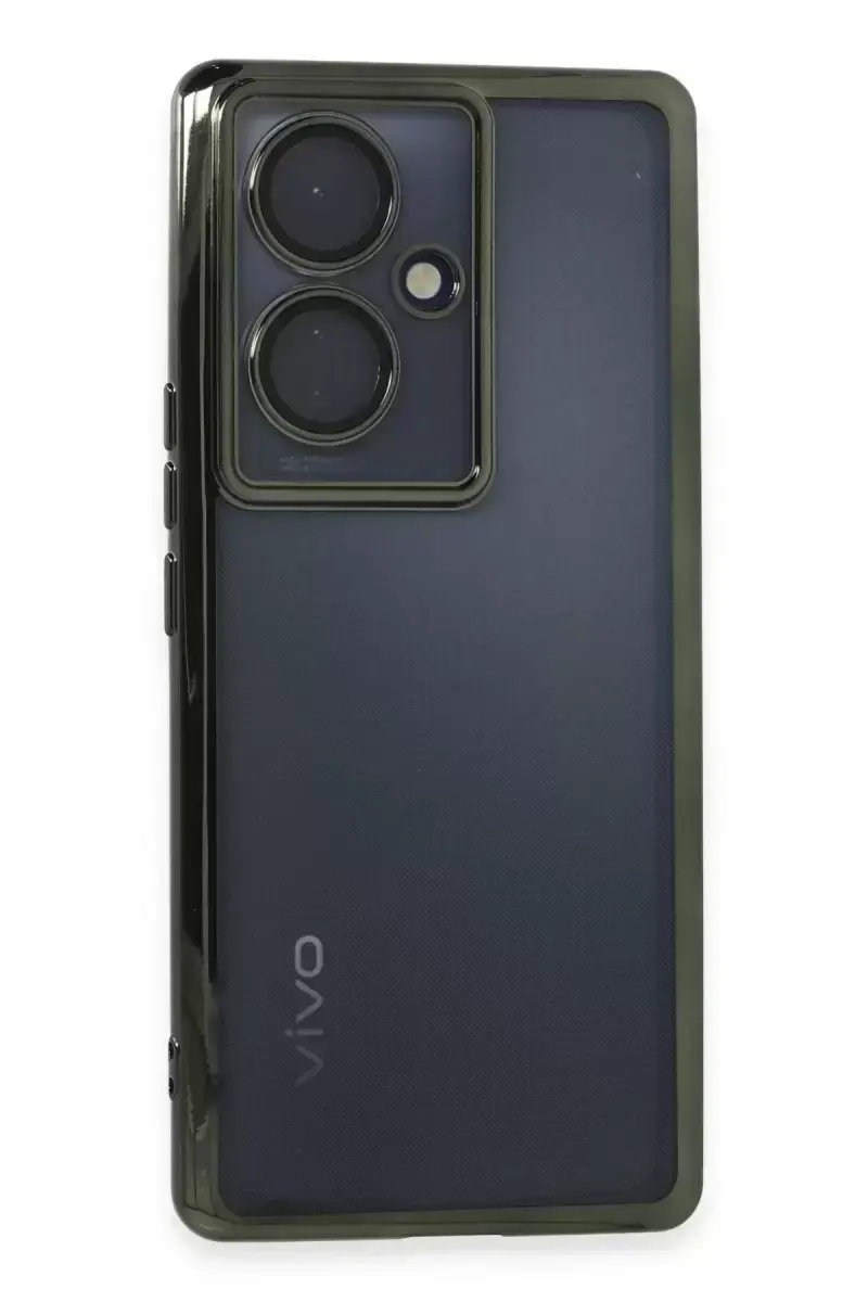 Newface Vivo V29 Lite Kılıf Razer Lensli Silikon - Yeşil