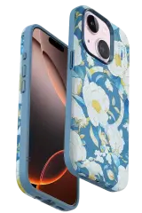 Onegif Apple İphone 15 Flower Series Magsafe Kapak - Mavi