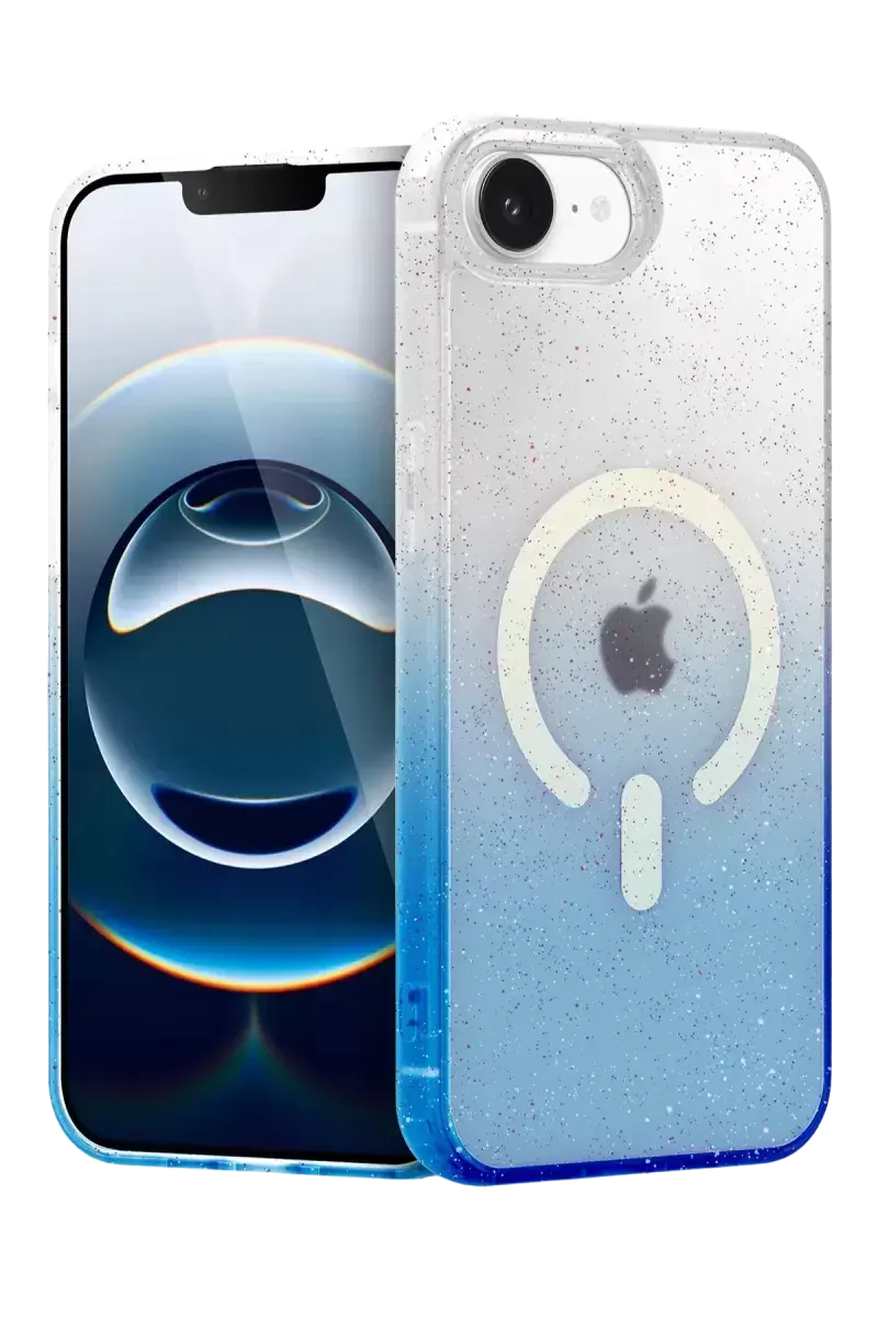 Newface Apple İphone 16e Pummel Shiny Magsafe Kapak - Mavi