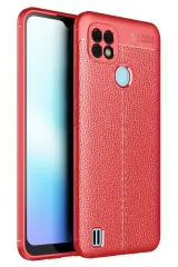 Newface Realme C21 Kılıf Auto Focus Kapak - Kırmızı