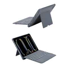 T5504d İpad Pro 11 (2024) Kılıf Palermo Ledli Klavyeli Standlı Tablet Kılıfı - Siyah