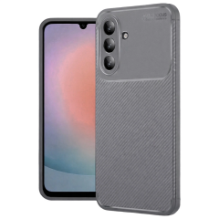 Samsung Galaxy A36 Kılıf Auto Focus Karbon Kapak - Gri