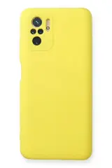 Newface Xiaomi Redmi Note 10 Kılıf Nano İçi Kadife Silikon - Sarı