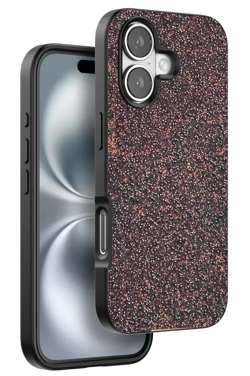 Onegif İphone 16 Plus Bright Simli Kapak - Derin Mor