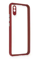 Newface Xiaomi Redmi 9a Kılıf Miami Şeffaf Silikon - Fuşya