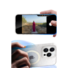 İphone 15 Pummel Shiny Magsafe Kapak - Mavi