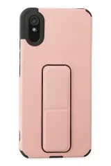 Newface Xiaomi Redmi 9a Kılıf Mega Standlı Silikon - Pudra