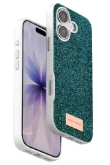Onegif Apple İphone 17 Bright Simli Kapak - Koyu Yeşil
