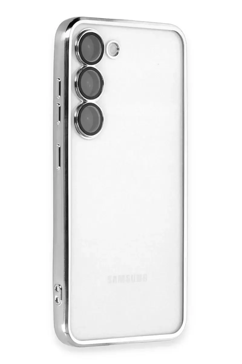 Newface Samsung Galaxy S24 Kılıf Razer Lensli Silikon - Gümüş